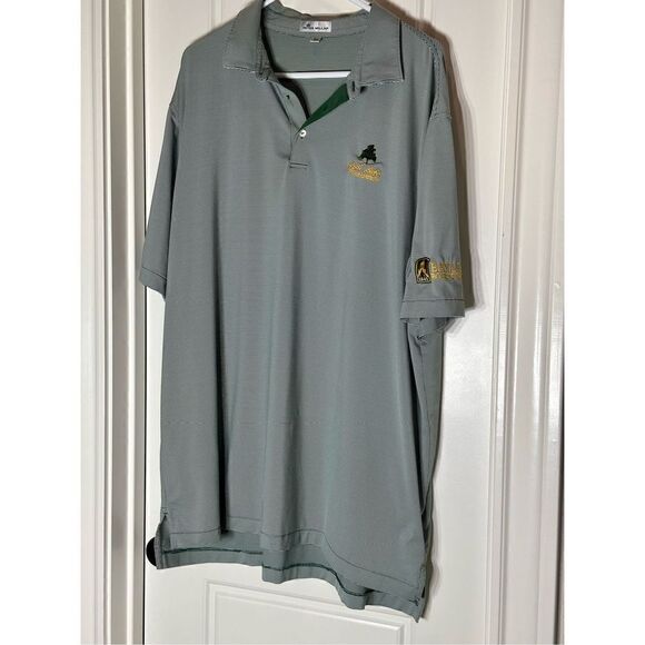 Peter Millar green and white striped polo size 2XL - Picture 1 of 10